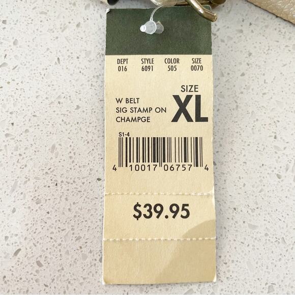 Eddie Bauer Women XL White thin Brass Studded Belt - Picture 2 of 7